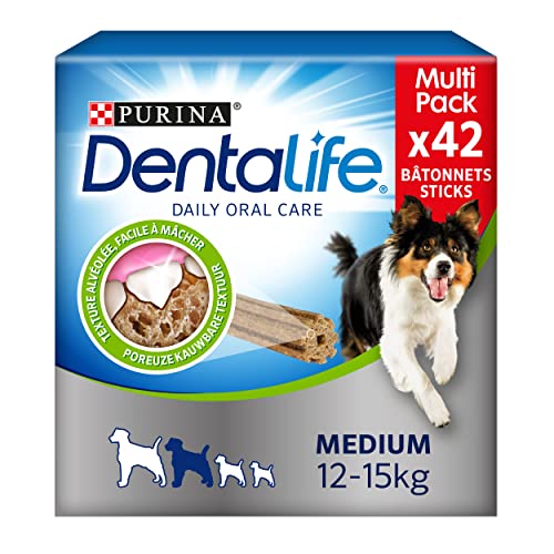 DENTALIFE Medium – Multipack – 42 Kauknochen für mittelgroße Hunde – 966 g – Mundhygiene im Alltag von Dentalife