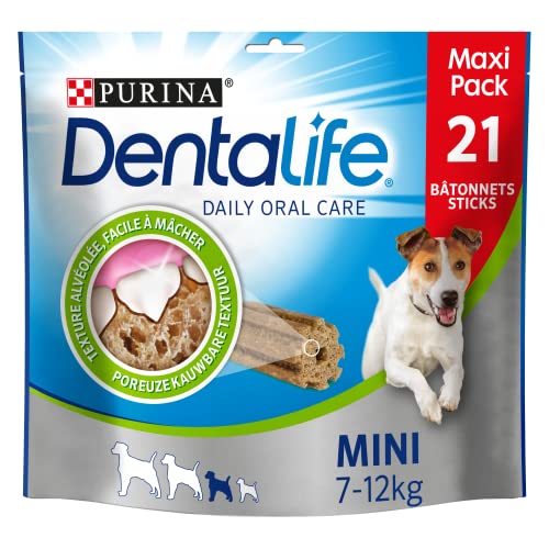 PURINA DENTALIFE Mini | Leckerli für kleine Hunde | 21 Kaustäbchen | Huhn | Maxi-Pack | 345 g | Mundhygiene von Dentalife
