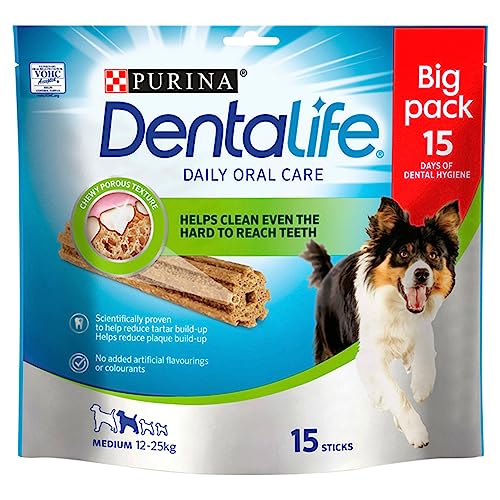 Dentalife Dental Kauspielzeug für Hunde, mittelgroß, 15 Stäbchen, 345 g von Dentalife