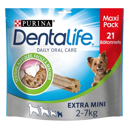 Dentalife PURINA EXTRA Mini | Leckerli für sehr kleine Hunde | 21 Kaustäbchen | Huhn | Maxi Pack 207 g | Mundhygiene von Dentalife