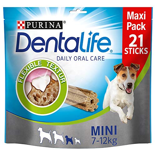 PURINA DENTALIFE Mini Hunde-Zahnpflege-Snacks, reduziert Zahnstein-Bildung und Mundgeruch, Huhn, kleine Hunde, 4er Pack (4 x 345g) von Dentalife