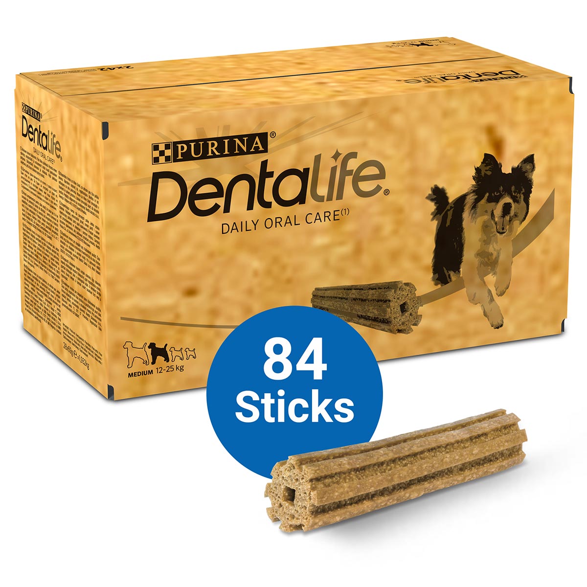 PURINA DENTALIFE Tägliche Zahnpflege-Snacks für mittelgroße Hunde 2x42 Sticks von Dentalife