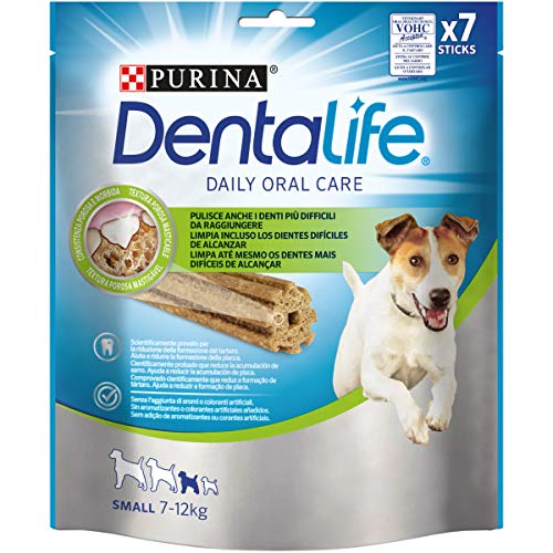 PURINA Dentalife Hundesnack für die Mundhygiene, Größe Small, 6 Packungen mit je 7 Sticks, insgesamt 42 Sticks von Dentalife