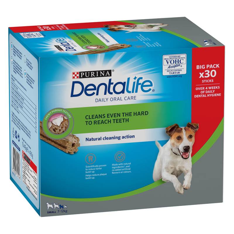 PURINA Dentalife Tägliche Zahnpflege-Snacks für kleine Hunde (7-12 kg) - 30 Sticks (10 x 49 g) von Dentalife