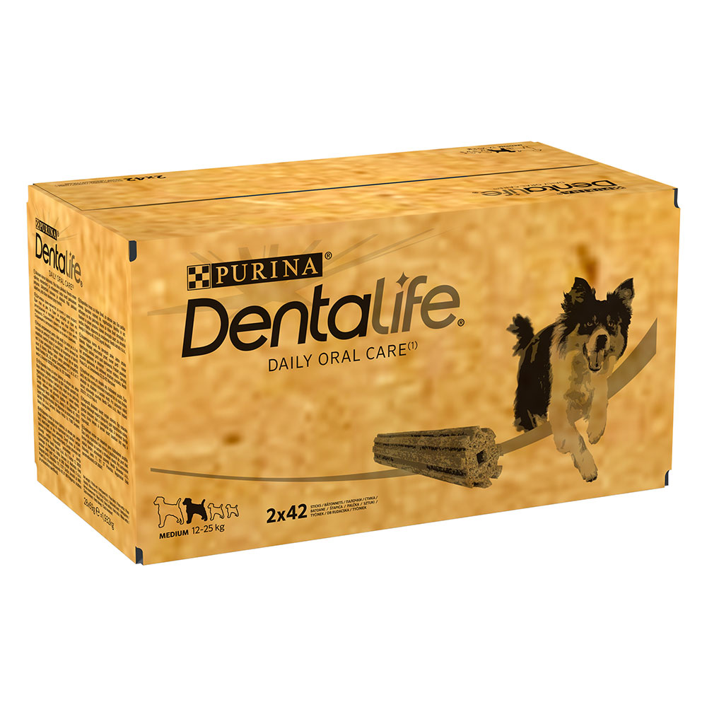 PURINA Dentalife Tägliche Zahnpflege-Snacks für mittelgroße Hunde - Sparpaket: 2 x 84 Sticks (28 x 69 g) von Dentalife