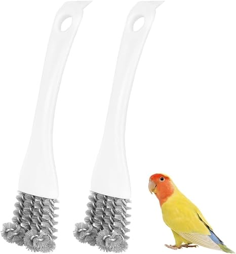 Denxahao 1/2 Stück Vogelkäfig Bürste Vogelkäfigbürste Papageienkäfig Reinigungsbürste mit Schaufel und Ergonomischem Griff Vogelkäfig Zubehör für die Reinigung von Vogelkäfigen (2PCS) von Denxahao
