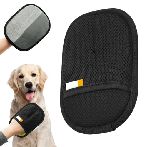 Denxahao Neue Fellhandschuhe Katzenhandschuh Fingerlos Katze Katzenbürste,Hundehaare Entfernen Katzen Handschuhe Katzenhaarentferner Fellpflege Für Glattes und Gesundes Fell (Schwarz) von Denxahao