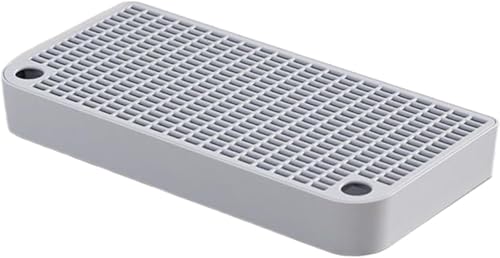 Katzentoilette Step Katzenstreu Matte aus Robustem Kunststoff Anti-Rutsch & Wasserdicht Leicht zu Reinigen Wasserdichtes Kätzchen -Toilettenhocker für Katzenklo & Katzentoilette (Hellgrau) von Denxahao