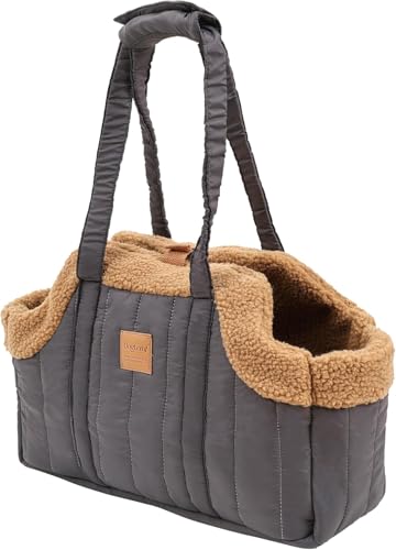 Tragetasche Haustierspaziergänge Katzentasche Mit Großem Fassungsvermögen für Sightseeing, Outdoor-Reisen, Designs, Handtasche, Haustier-Hundetragetaschen (Grau) von Denxahao