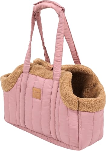 Tragetasche Haustierspaziergänge Katzentasche Mit Großem Fassungsvermögen für Sightseeing, Outdoor-Reisen, Designs, Handtasche, Haustier-Hundetragetaschen (Rosa) von Denxahao