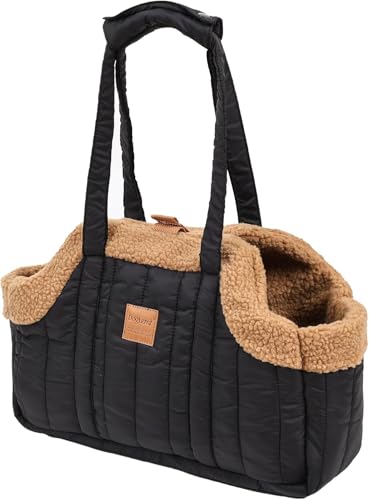 Tragetasche Haustierspaziergänge Katzentasche Mit Großem Fassungsvermögen für Sightseeing, Outdoor-Reisen, Designs, Handtasche, Haustier-Hundetragetaschen (Schwarz) von Denxahao