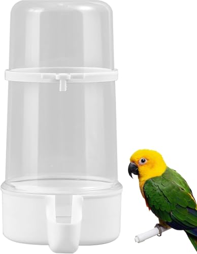 Wasserspender für Wellensittiche Automatische Vogelspender, 415 ml Große Kapazität für Vogel, Wellensittiche, Bewässerungszubehör für Vögel Futterkäfig Zubehör (Weiß) von Denxahao