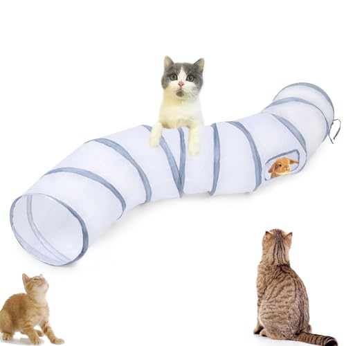 Deofun Katzentunnel-Spielzeug, Tunnel für Indoor-Katzen, zusammenklappbar, interaktives Spielzeug mit Bällen für Kaninchen, Kätzchen, Frettchen, Welpen von Deofun