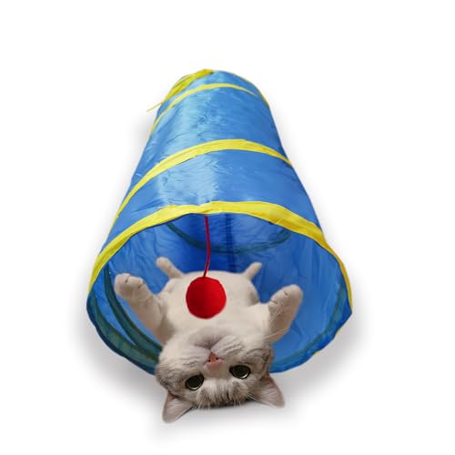 Deofun Katzentunnel-Spielzeug, Tunnel für Indoor-Katzen, zusammenklappbar, interaktives Spielzeug mit Bällen für Kaninchen, Kätzchen, Frettchen, Welpen von Deofun