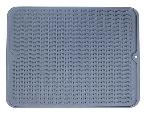 Silikon-Haustier-Futtermatte für Hunde, Katzen, Kleintiere, rutschfeste wasserdichte Futter- und Wassermatte mit erhöhtem Rand, BPA-frei, praktische Hakenaufbewahrung von Dependable Industries (Blau, von Dependable Industries inc. Essentials