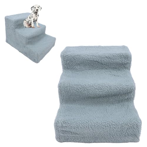 3-Stufen-Haustiertreppe, rutschfeste Kunststoff-Hundetreppe für Kleine Hunde, Tragbare Haustierstufe mit Abnehmbarem Kunstlammsamtbezug, Einfache Montage, Hunderampe für Bett 3-Stufen-Haustiertreppe, rutschfeste Kunststoff-Hundetreppe für Kleine Hunde, Tragbare Haustierstufe mit Abnehmbarem Kunstlammsamtbezug, Einfache Montage, Hunderampe für Bett von Depisuta