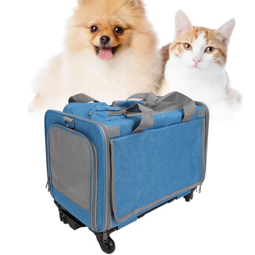 Airline Approved Pet Carrier mit Rädern, Rollende Katze Hundetrage Teleskopischer Tragegriff für Haustiere mit verstellbaren Schultergurten für kleine bis mittelgroße Haustiere Airline Approved Pet Carrier mit Rädern, Rollende Katze Hundetrage Teleskopischer Tragegriff für Haustiere mit verstellbaren Schultergurten für kleine bis mittelgroße Haustiere von Depisuta