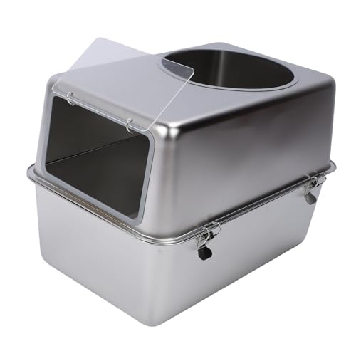 Depisuta Geschlossener Edelstahl -Katzendrüsenschachtel mit Deckel, 23,43 X 1755 Zoll Metalldrüsenpfanne mit Hohem Wandseitengehäuse, Nicht Klebriger, Leckage, Oberer Eingang Depisuta Geschlossener Edelstahl -Katzendrüsenschachtel mit Deckel, 23,43 X 1755 Zoll Metalldrüsenpfanne mit Hohem Wandseitengehäuse, Nicht Klebriger, Leckage, Oberer Eingang von Depisuta
