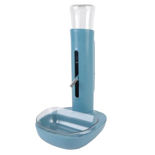 Depisuta Haustier Stehender Wasserspender, 680Ml Automatische Fütterung Wasserhöhe Verstellbare Katzenhund Stehschale Trinkflasche Feeder Abnehmbare Hängehänge für Kleine Katzen Hunde (Blue) von Depisuta