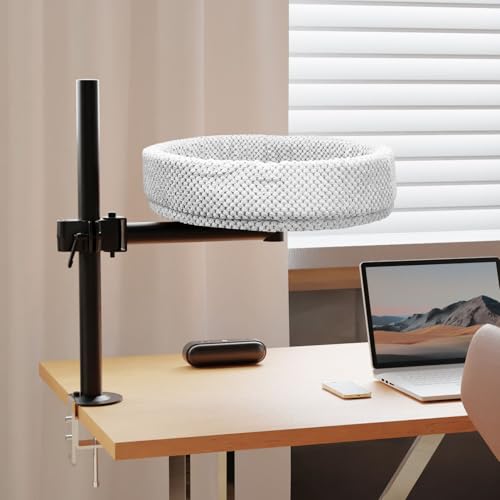 Depisuta Katzenschreibtischbett, Rotierende und Hochverstellbare Katzenhängematte, Weiche Plüschkatzenbett für Schreibtisch, Innenkatzennestmöbel für Büroschalter und Spieltische, Depisuta Katzenschreibtischbett, Rotierende und Hochverstellbare Katzenhängematte, Weiche Plüschkatzenbett für Schreibtisch, Innenkatzennestmöbel für Büroschalter und Spieltische, von Depisuta