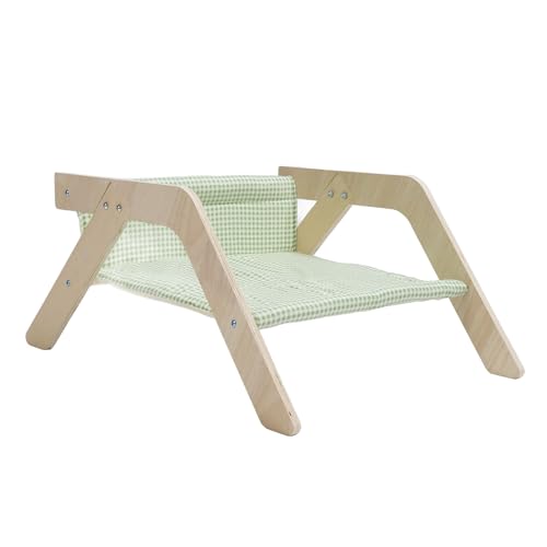 Katzen-Hängemattenbett aus Holz, Atmungsaktives Katzenbett aus Stoff, Abnehmbares Design, Stabile Konstruktion, Schaukelfunktion, Alle Jahreszeiten, für Katzen und Kleine Haustiere Katzen-Hängemattenbett aus Holz, Atmungsaktives Katzenbett aus Stoff, Abnehmbares Design, Stabile Konstruktion, Schaukelfunktion, Alle Jahreszeiten, für Katzen und Kleine Haustiere von Depisuta