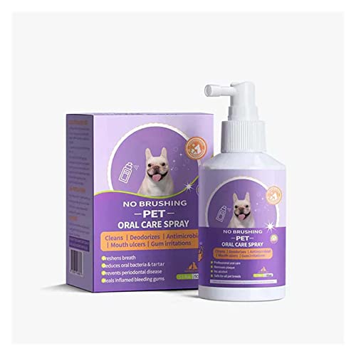 Depploo Pet Teeth Cleaning Spray, Pet Breath Freshener Oral Spray,Dental Care Bad Breath Treatment for Dogs & Cats Mouthwash Best for Pet Teeth Cleaner. (1PC) von Depploo