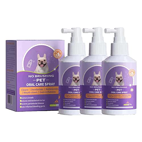 Depploo Pet Teeth Cleaning Spray, Pet Breath Freshener Oral Spray,Dental Care Bad Breath Treatment for Dogs & Cats Mouthwash Best for Pet Teeth Cleaner. (3PC) von Depploo