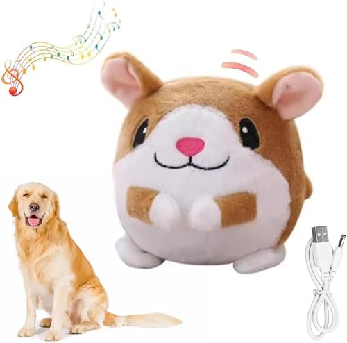 Pre Christmas Active Moving Pet Plush Toy, Interactive Dog Toy, Talking Moving Dog Toy, Washable Cartoon Pig Plush Sound Electronic Dog Toy, Shake Bounce Boredom Toy for Dogs, Cats (Hamster) von Depploo