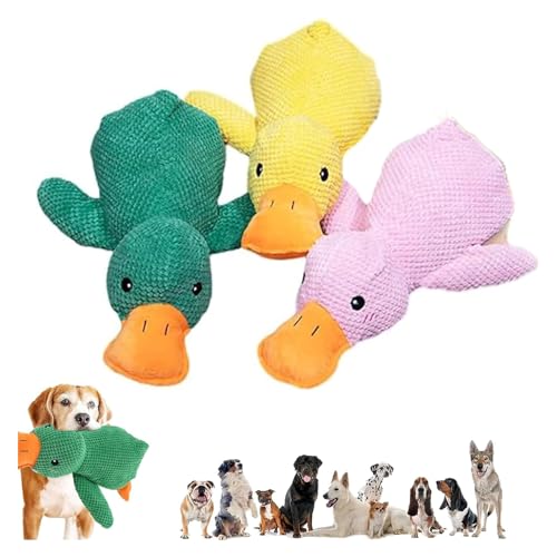 Zentric Quack-Quack-Ente Hundespielzeug - Zentric Hundespielzeug, Quackente Hundespielzeug, Quackende Ente Spielzeug für Hund mit echtem Quack-Sound, Plüsch Niedliche Ente Quietschende Hundespielzeug von Depploo