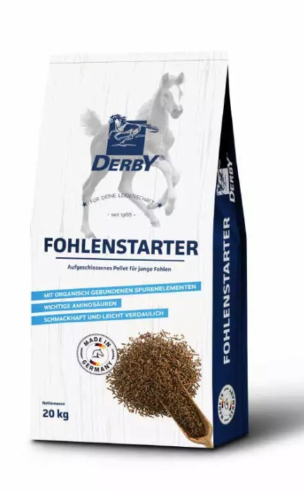 Derby Fohlenstarter 20 kg Sack Aufgeschlossenes Pellet für junge Fohlen von Derby