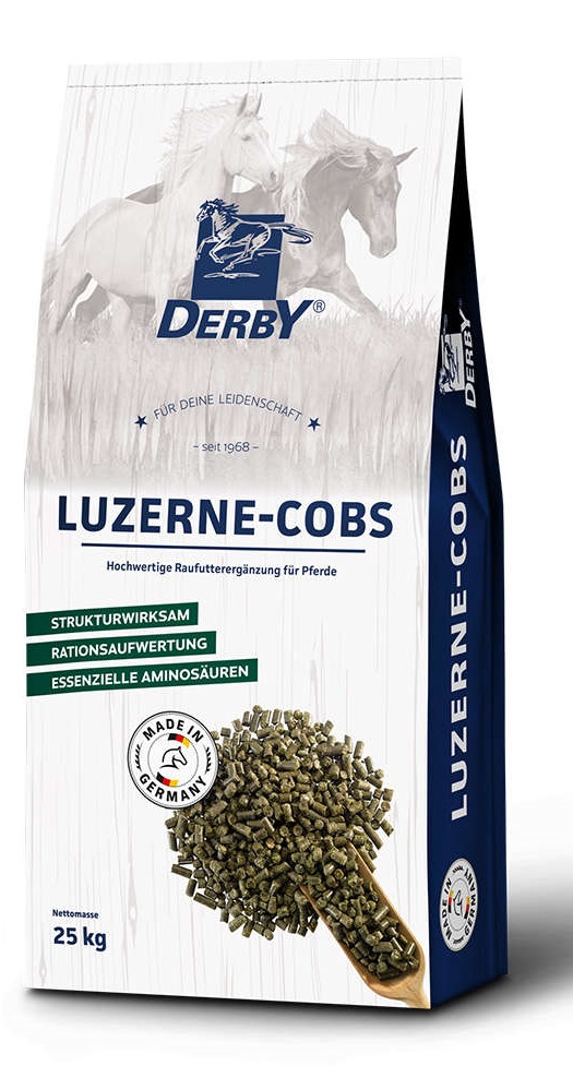 Derby Luzerne-Cobs 25 kg Rationsaufwertung Derby Luzerne-Cobs 25 kg Rationsaufwertung von Derby