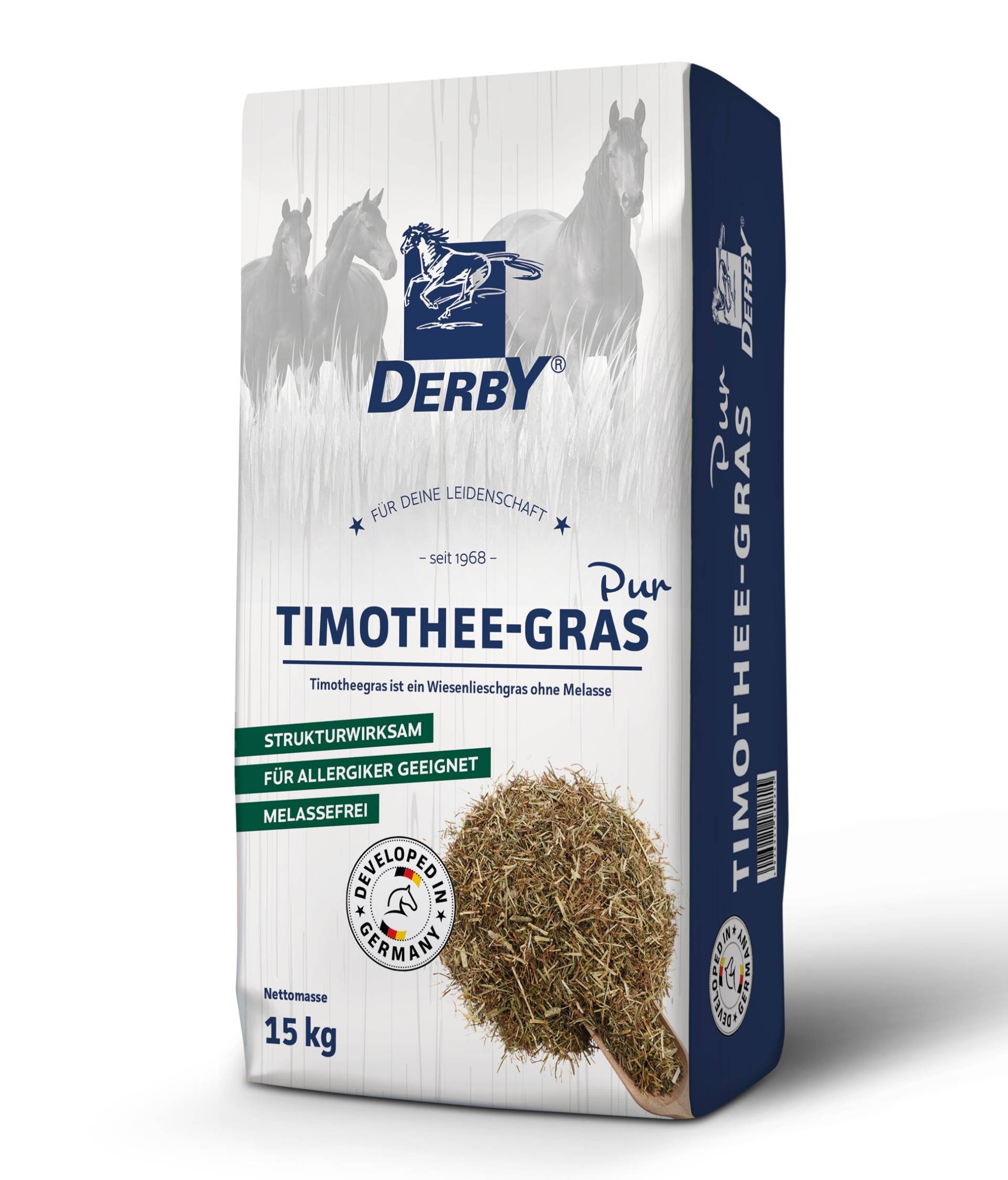 Derby Timothee-Gras Pur 15kg Für stoffwechselempfindliche Pferde von Derby
