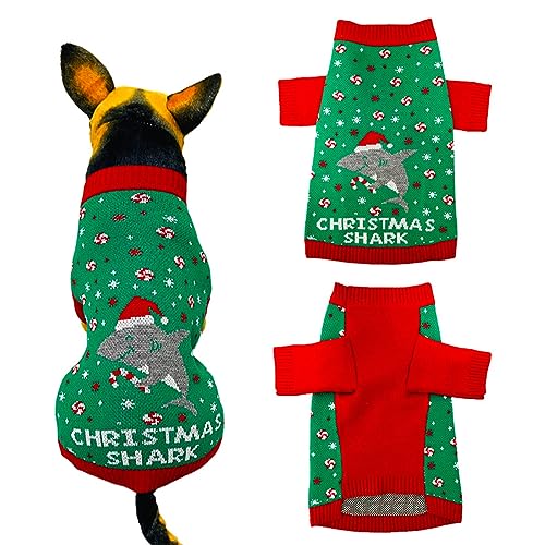 Derefine Weihnachtspullover für Haustiere, Weihnachtspullover für Hunde, Lustige Haustierkleidung, Warme Kleidung für Weihnachten, Rentier, Weihnachtsbaum, Hundepullover (XS)(L) von Derefine