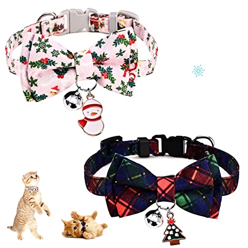 Dereine Katzenhalsbänder mit Schleife, Katzenhalsband mit Glöckchen, Katzenhalsbänder mit Glocke und Fliege, Verstellbares, Haustierhalsband für Kätzchen, Welpen Dereine Katzenhalsbänder mit Schleife, Katzenhalsband mit Glöckchen, Katzenhalsbänder mit Glocke und Fliege, Verstellbares, Haustierhalsband für Kätzchen, Welpen von Dereine