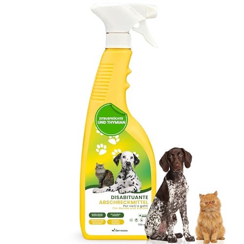 Dermazoo Katzenabwehrspray & Hundeschreck 750ml, Anti-Urin-Spray für Hunde & Katze, Katzenabwehr für Garten und Wohnung, Anti Kratz Spray Katzen, Fernhaltespray Möbel & Outdoor Katzenschreck von Dermazoo