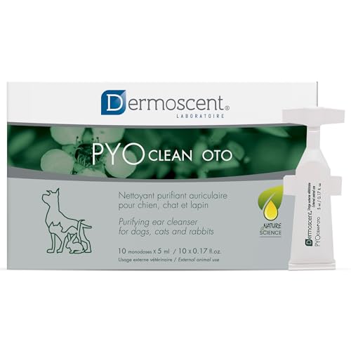 PYOClean OTO | Ohrreinigungspflege für Hunde und Katzen | Sanfte Lösung für die Gesundheit der Tierohren von Dermoscent