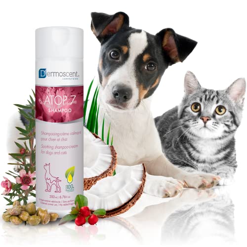 ATOP 7 | Beruhigendes Katzen- & Hundeshampoo | Sanfte Pflege für Haustiere mit empfindlicher Haut | Seifenfreie, feuchtigkeitsspendende Formel, nährt die Haut des Haustiers | 200 ml von Dermoscent