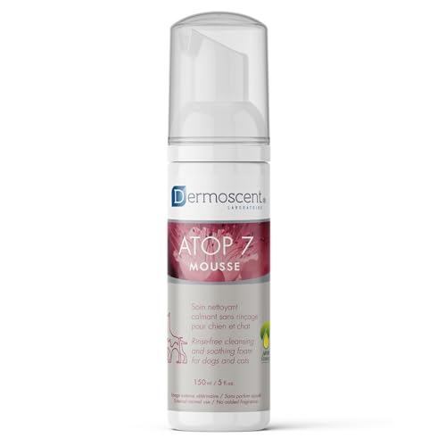 Trockenshampoo für Hunde und Katzen | Beruhigender Reinigungsschaum bei Juckreiz und Hautirritationen | Feuchtigkeitsspendende Pflege mit Omega 3 & 6 | ATOP 7 Mousse von Dermoscent von Dermoscent