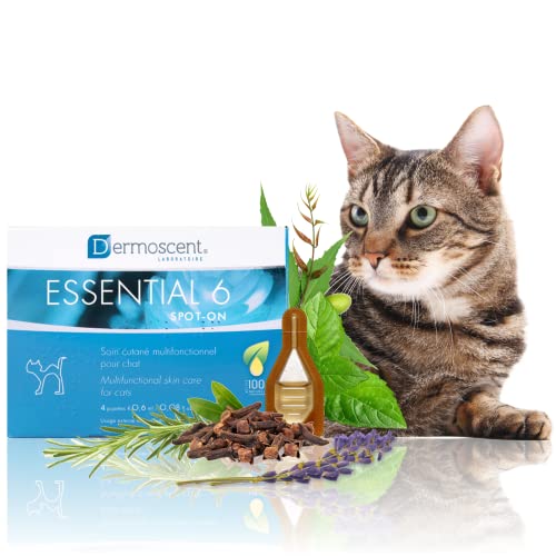 Essential 6 Spot-On | Innovatives Hautpflegeprodukt für Katzen | Hält die Haut feucht, das Fell glänzend, kontrolliert den Haarausfall, reduziert Gerüche und schützt mit natürlichen Inhaltsstoffen von Dermoscent