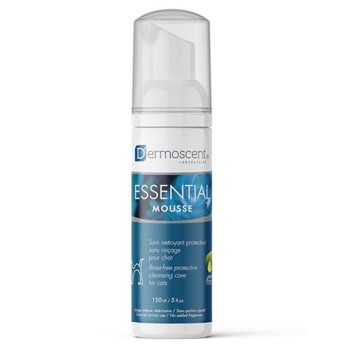 Dermoscent Katzenshampoo ohne Wasser – Trockenshampoo für Katzen | Sanfte Reinigung mit Hanfsamenöl & Niaouli-Öl | Feuchtigkeitsspendender Schaum | Essential Mousse von Dermoscent