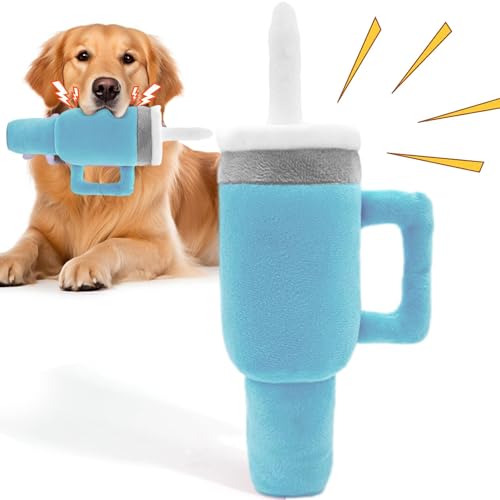 Derwrtup Kaffeetassen-Hundespielzeug, Tassenhund-Plüsch,Langlebiges Kauspielzeug für Haustiere - Quietschendes, langlebiges Plüsch-Kauspielzeug, Lösungen für das Zahnen von Welpen, interaktives Derwrtup Kaffeetassen-Hundespielzeug, Tassenhund-Plüsch,Langlebiges Kauspielzeug für Haustiere - Quietschendes, langlebiges Plüsch-Kauspielzeug, Lösungen für das Zahnen von Welpen, interaktives von Derwrtup