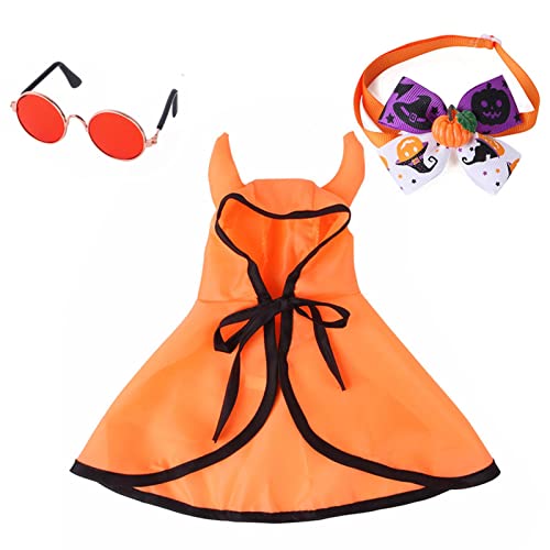 Halloween-Kostüm für Haustiere, Halloween-Kostüme für Haustiere, weich | Katzenkleidung mit Horn-Kopfschmuck, der die Aufmerksamkeit auf sich zieht, hauptsächlich in Orange, edel und feierlich, von Desconocido