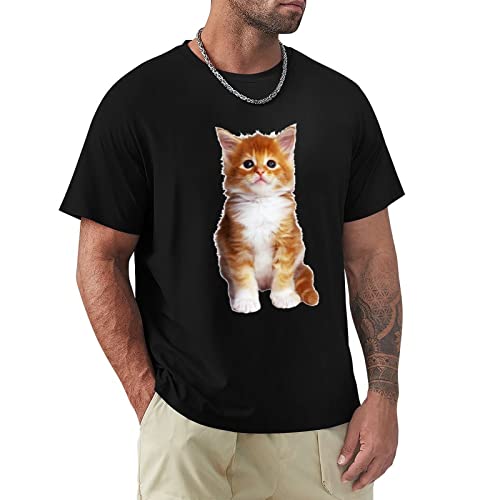 Katze Herren T-Shirt 100% Baumwolle Tee Shirt Männer Kurzärmelige Kurzarm Top Katze Herren T-Shirt 100% Baumwolle Tee Shirt Männer Kurzärmelige Kurzarm Top von Desheze