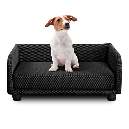 Deshome - Kleines Innen-Hundebett, Hundebett mit abnehmbarem Bezug aus wasserabweisendem, strapazierfähigem und antibakteriellem Stoff | Hundebetten 70 x 50 x 28 cm, Schwarz Deshome - Kleines Innen-Hundebett, Hundebett mit abnehmbarem Bezug aus wasserabweisendem, strapazierfähigem und antibakteriellem Stoff | Hundebetten 70 x 50 x 28 cm, Schwarz von Deshome