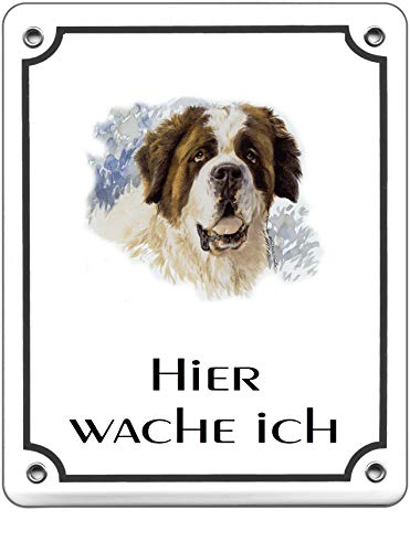 Desi-Schilder Bernhardiner-Emaille-Schild-120 x 100 mm-Hundeschild-Türschilder-Hund-Tiere-Email-Hinweisschild-Warnschild von Desi-Schilder