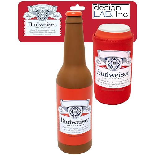 design LAB, Inc. Budweiser Bier-Hundespielzeug, Quietschspielzeug, Gummi-Bierflasche und Dose mit Getränk, gemütliches 2er-Pack, interaktives Hundespielzeug zum Kauen, Apportieren und Spaß design LAB, Inc. Budweiser Bier-Hundespielzeug, Quietschspielzeug, Gummi-Bierflasche und Dose mit Getränk, gemütliches 2er-Pack, interaktives Hundespielzeug zum Kauen, Apportieren und Spaß von Design LAB Inc.