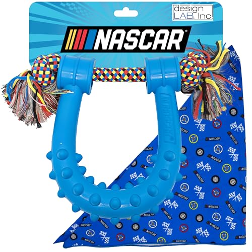 design LAB, Inc. NASCAR Kauspielzeug aus Gummi mit Seil und Bandana für Hunde, interaktives Hundespielzeug zum Kauen, Zerren und Spielen, offizielles NASCAR-Zubehörpaket design LAB, Inc. NASCAR Kauspielzeug aus Gummi mit Seil und Bandana für Hunde, interaktives Hundespielzeug zum Kauen, Zerren und Spielen, offizielles NASCAR-Zubehörpaket von Design LAB Inc.
