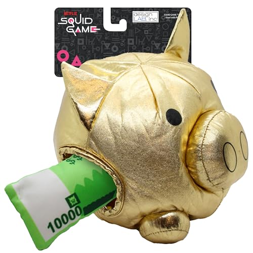 design LAB, Inc. Squid Game Offizielles Merchandise | Plüschtiere für Hunde | Goldene Nistbank mit grünem Spielgeld | Interaktives Spielspielzeug für Indoor-Spaß von Design LAB Inc.