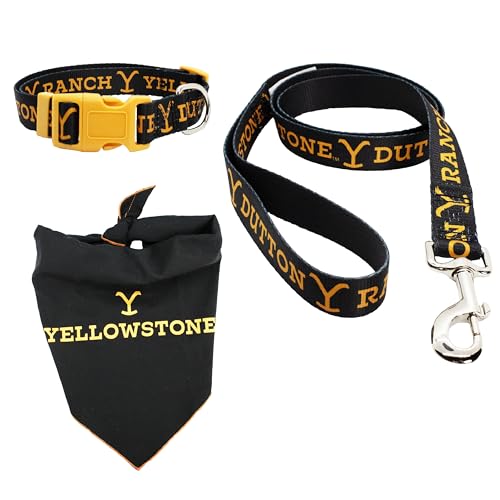 design LAB, Inc. Yellowstone Dutton Ranch Hundehalsband, Leine und Bandana | Country Western Hundezubehör-Set für große Hunde design LAB, Inc. Yellowstone Dutton Ranch Hundehalsband, Leine und Bandana | Country Western Hundezubehör-Set für große Hunde von Design LAB Inc.