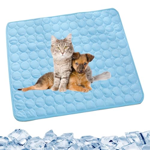 DesignHeim hundematten Kühlmatte Hunde Katzen Matte Selbstkühlende Waschbar rutschfest Atmungsaktiv Waschbares Hundekissen für Sommer (Blau, XXL) von DesignHeim